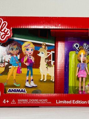 NEW Polly Pocket 2-Pc Lmted Ed Gift Set Mattel Doll + Book Animal Adopt-A-Thon
